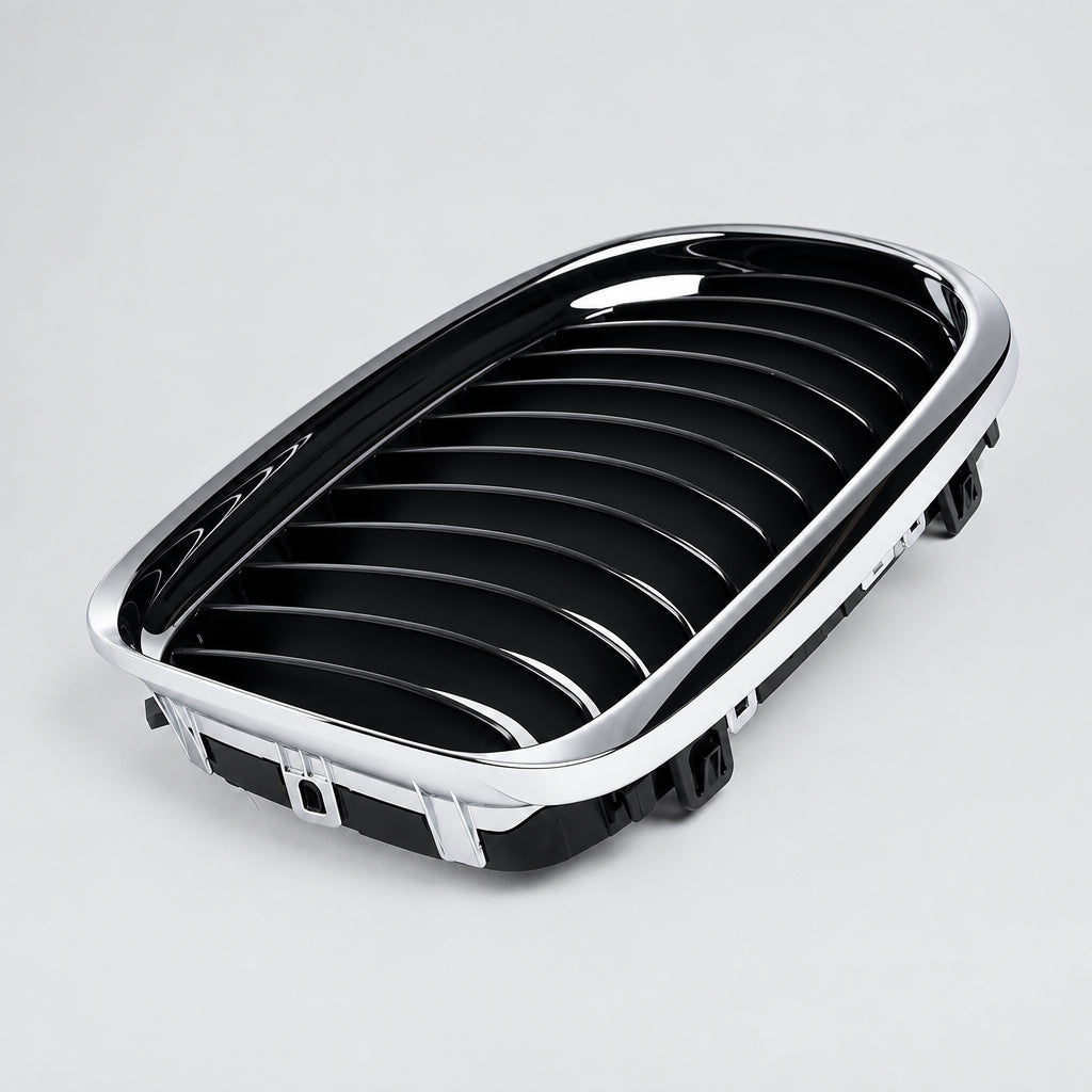 Bonnet Grille - BMW E90 / E91 3-Series - Black With Chrome Frame - LCI Models - Right