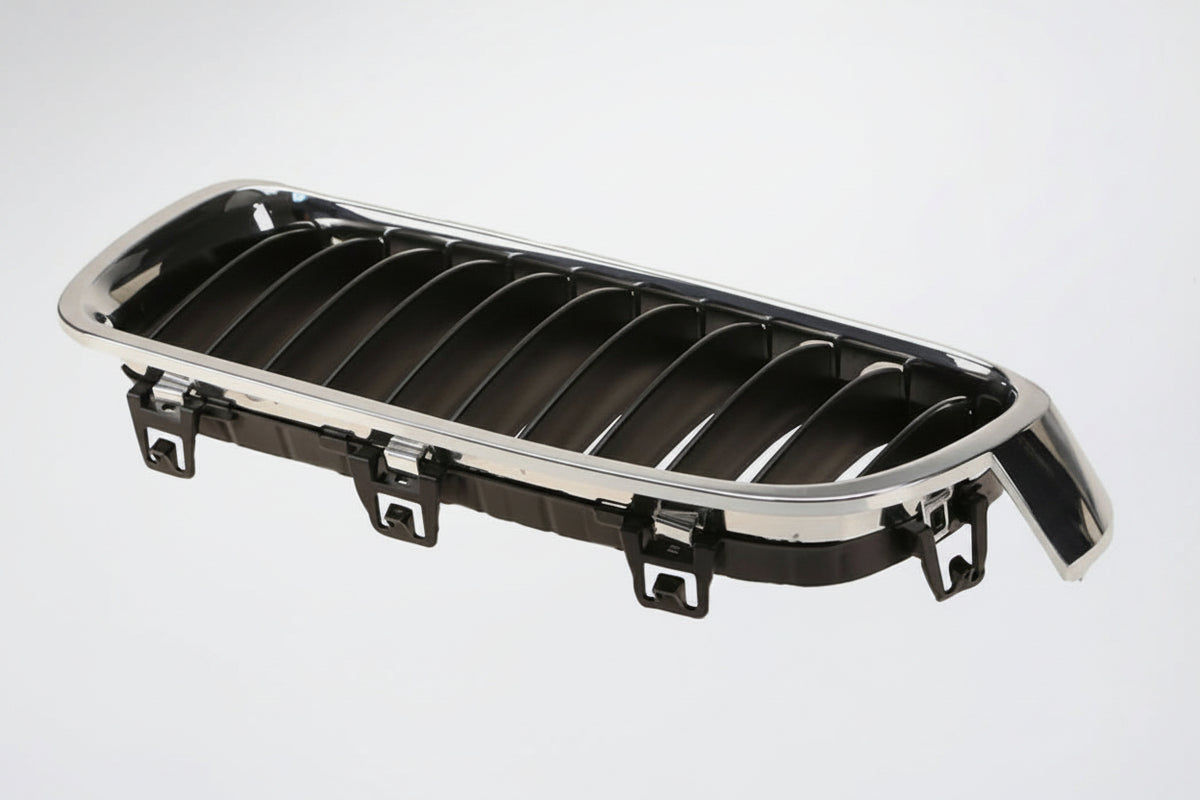 Bonnet Grille - BMW F30 3-Series - Black With Chrome Frame - Pre LCI - Left
