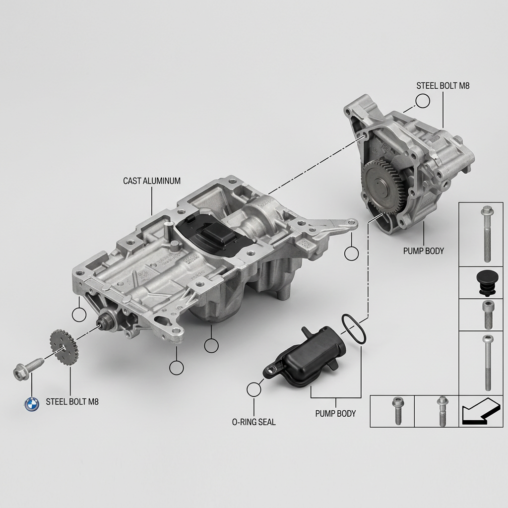 Oil Pump - BMW 1 / 2 / 3 / 4 / 5 / X1 / X3 / X4 / X5 / X6 / Z4 Series - Various Models- Diagram