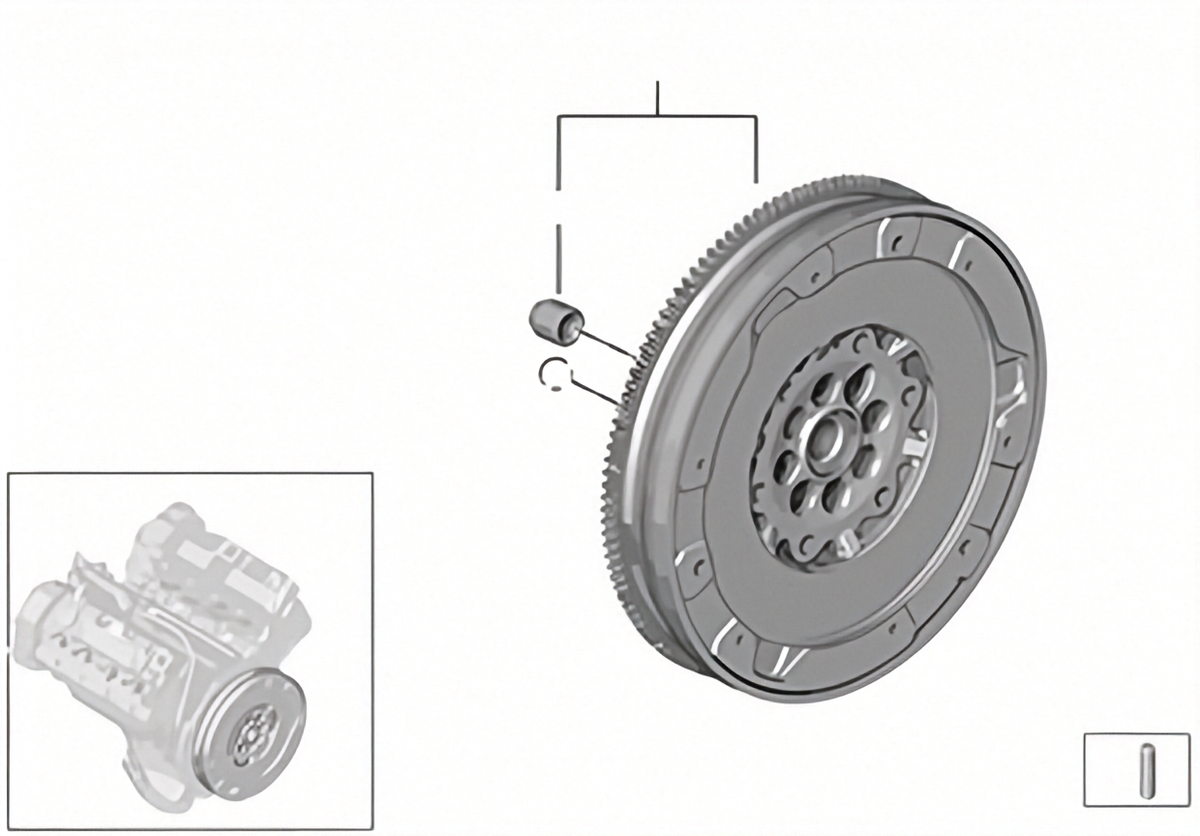 Twin Mass Flywheel&nbsp; - BMW 5/6 Series - N62 Engine - Various Models - Diagram